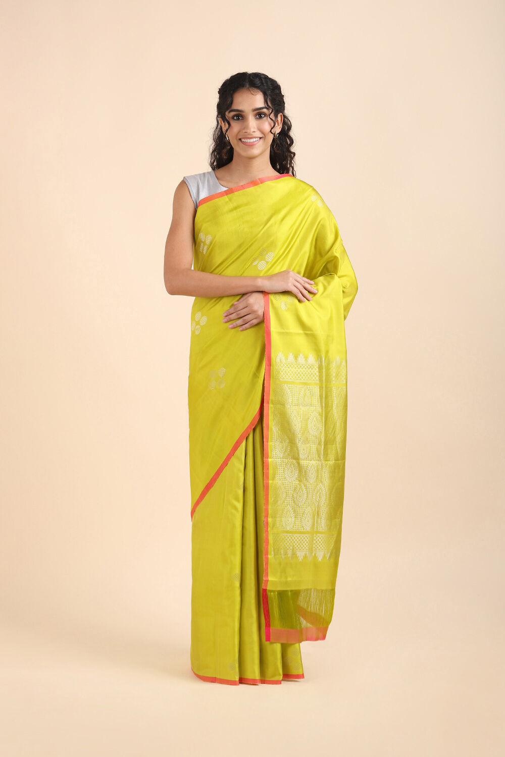 Light Green Pure Soft Silk Saree image number null