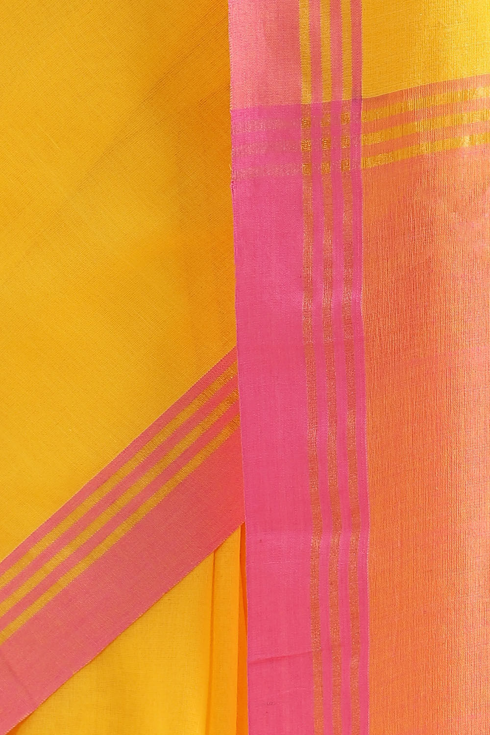 Yellow Pure Cotton Bengal Saree image number null