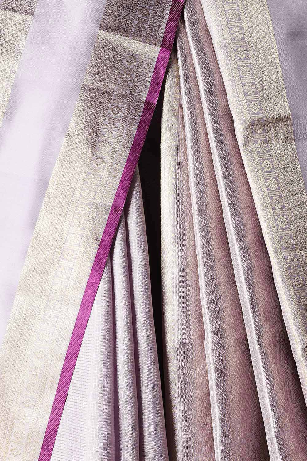 Light Violet Pure Silk Kanjivaram Saree image number null