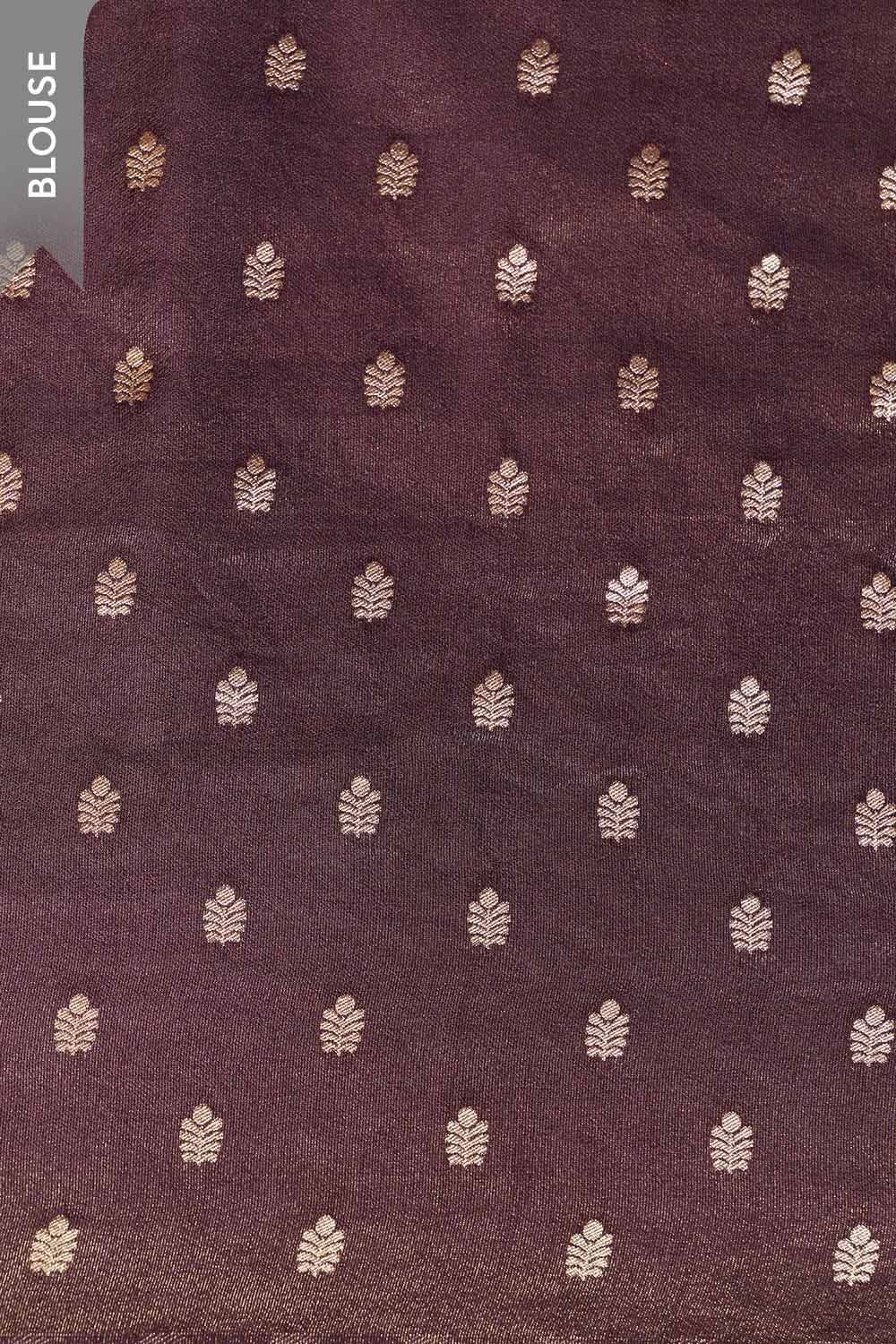 Purple Printed Viscose Tissue Saree image number null