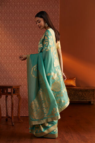Green Woven Luxe Saree thumbnail image number null