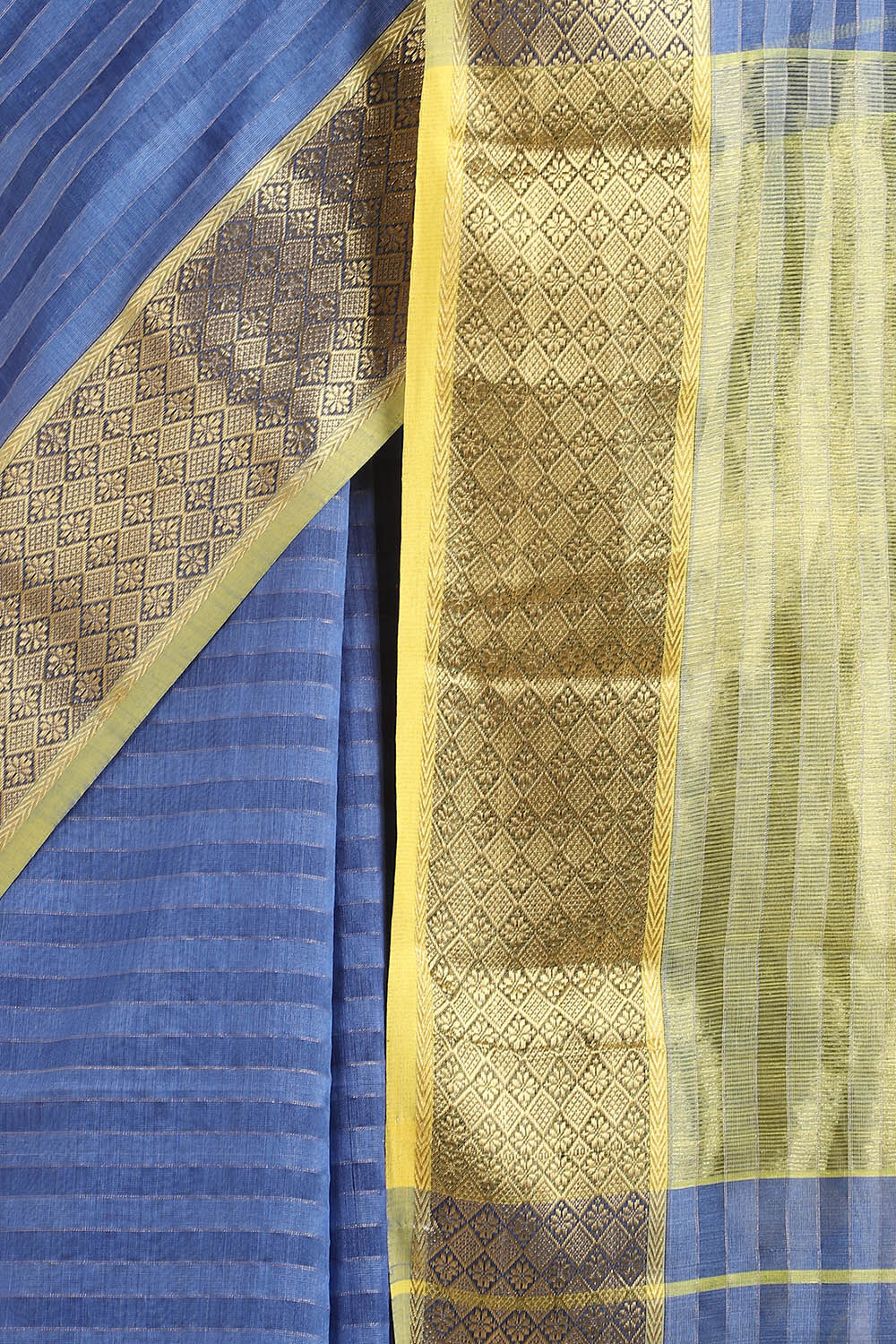 Blue Pure Silk Cotton Maheswari Saree image number null