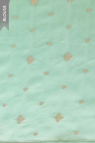 Light Blue Pure Silk Organza Embroidered Saree thumbnail image number null