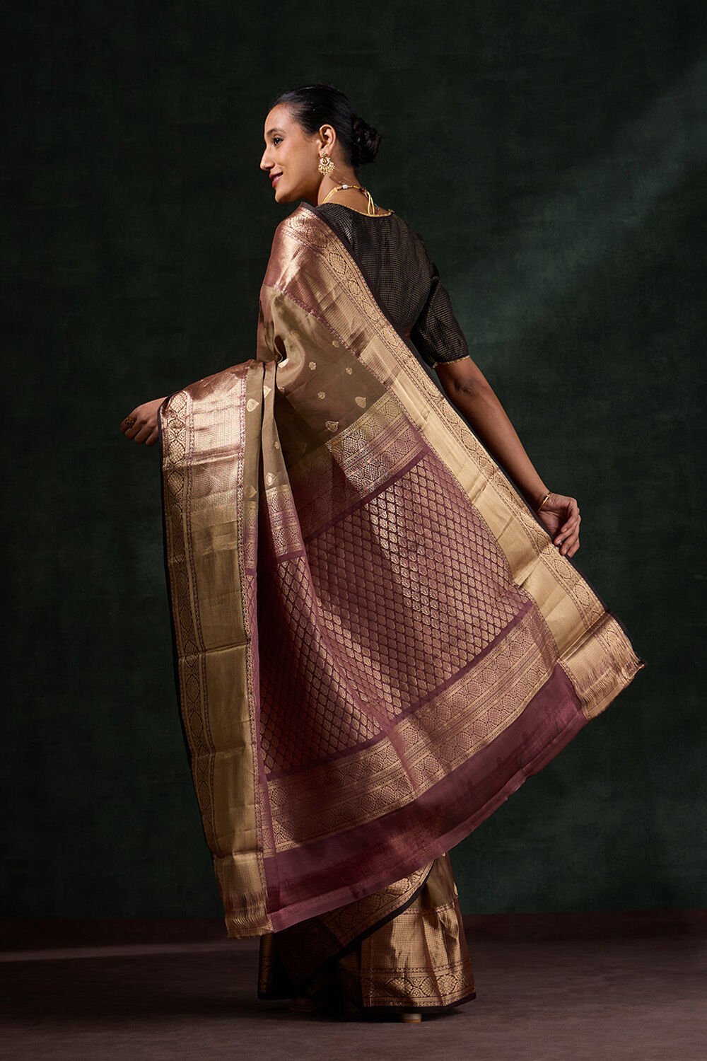Light Green Woven Silk Viscose Saree image number null