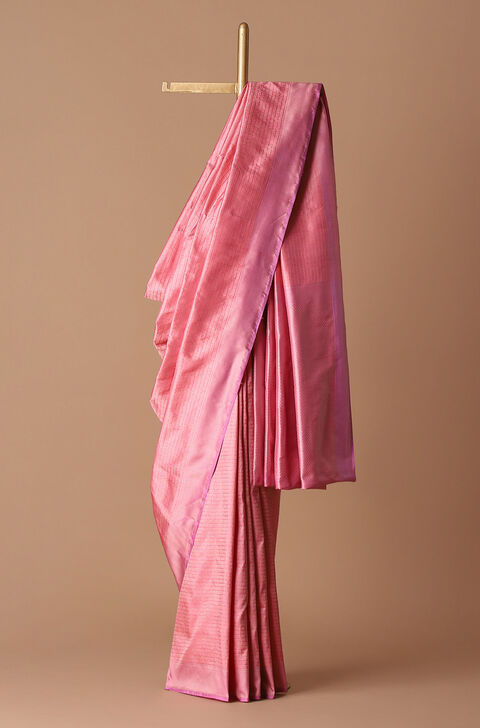 Light Pink Pure Silk Banarasi Brocade Saree
