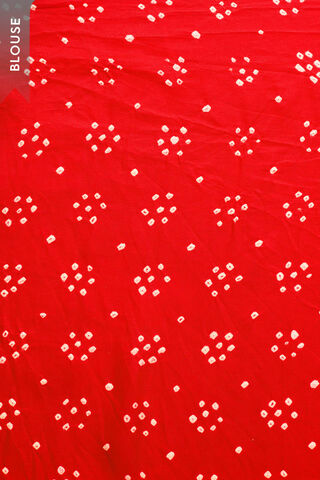 Red Gujarat Pure Silk Tie & Dye Bandhani Saree thumbnail image number null