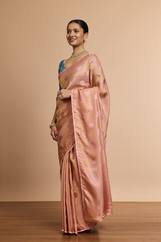 Light Pink Woven Viscose Tissue Saree thumbnail image number null