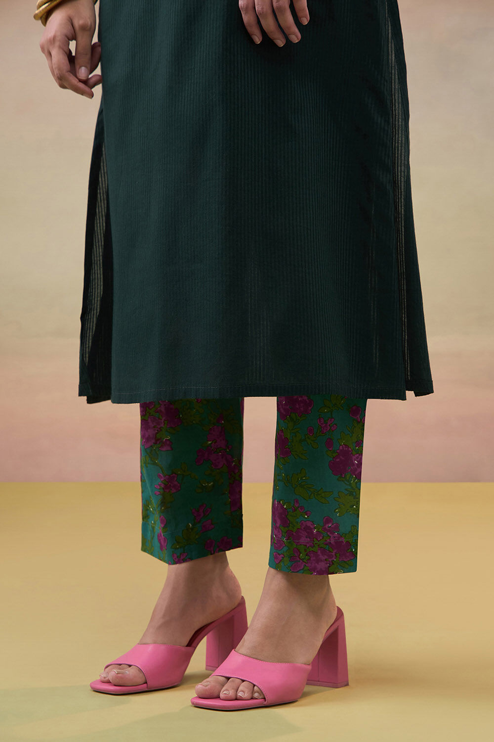 Blue Pure Cotton Embroidered Kurta Set image number null