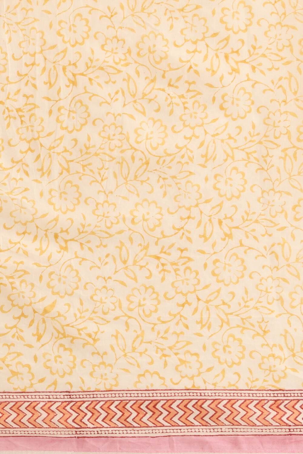 Light Orange Craft Pure Cotton Block Printed Saree image number null