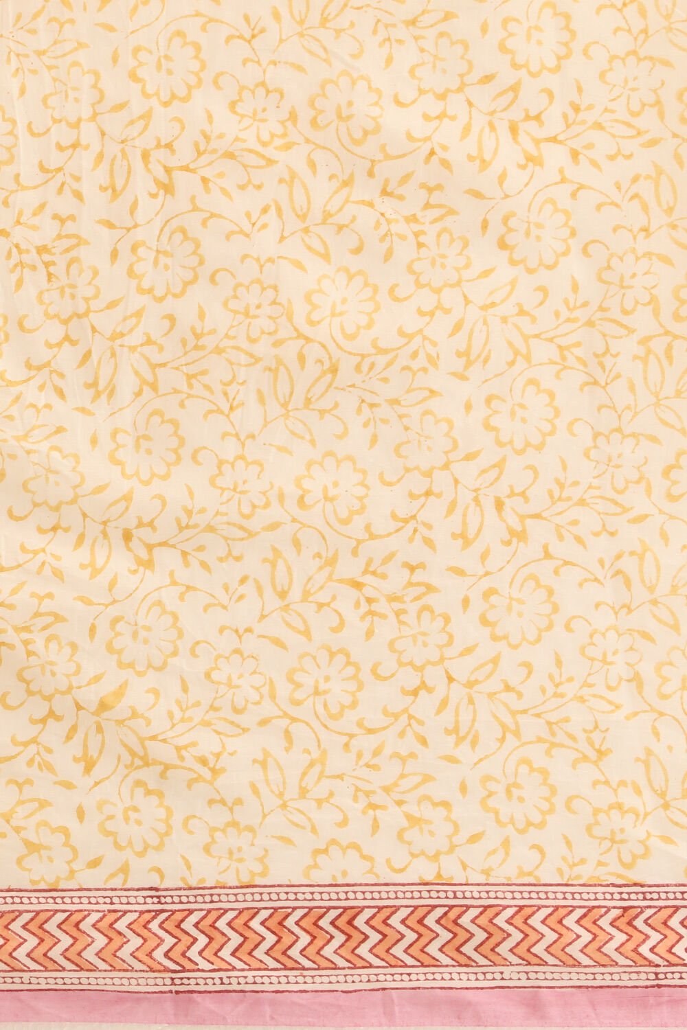 Light Orange Craft Pure Cotton Block Printed Saree image number null