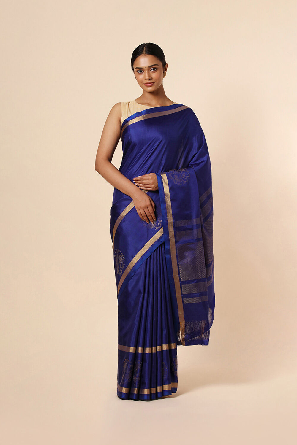 Blue Pure Soft Silk Saree image number null