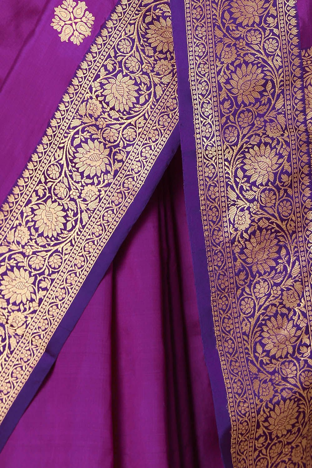Violet Pure Silk Banarasi Saree image number null