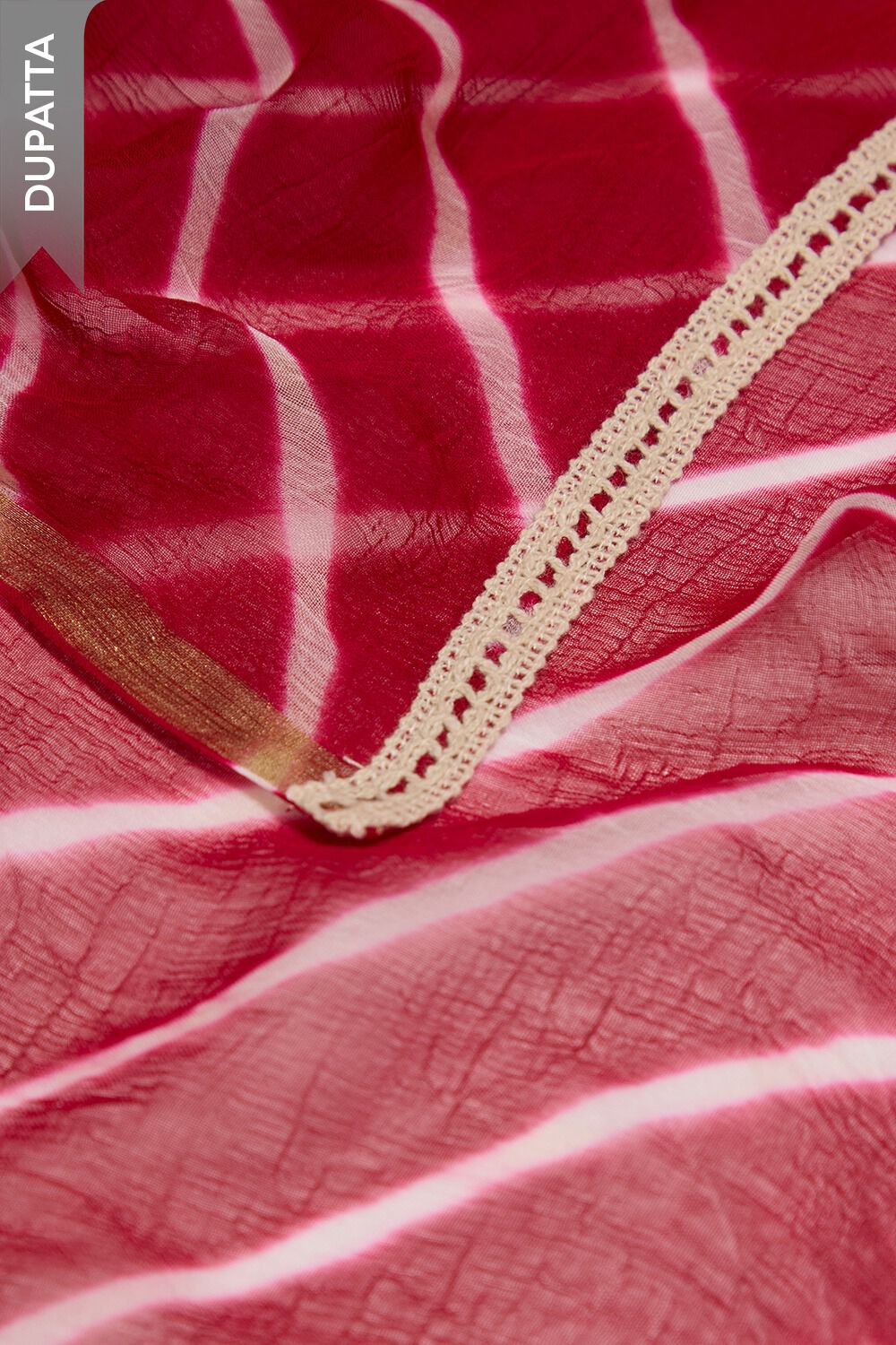 Red Viscose Gota Patti Unstitched Suit Set image number null