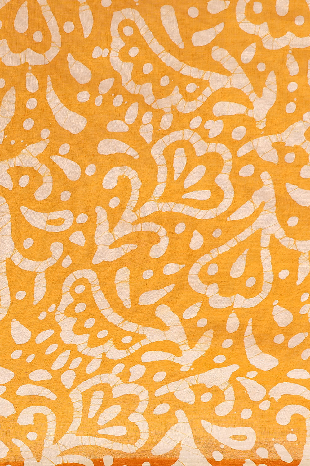 Yellow Pure Cotton Batik Saree image number null