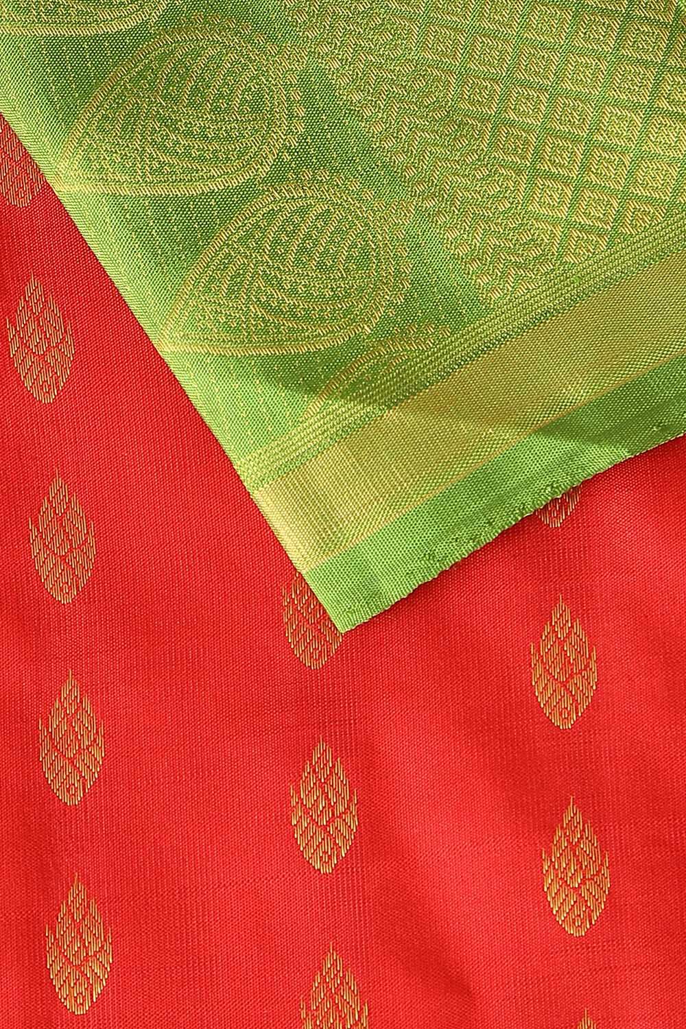 Red Pure Silk Kanjivaram Saree image number null