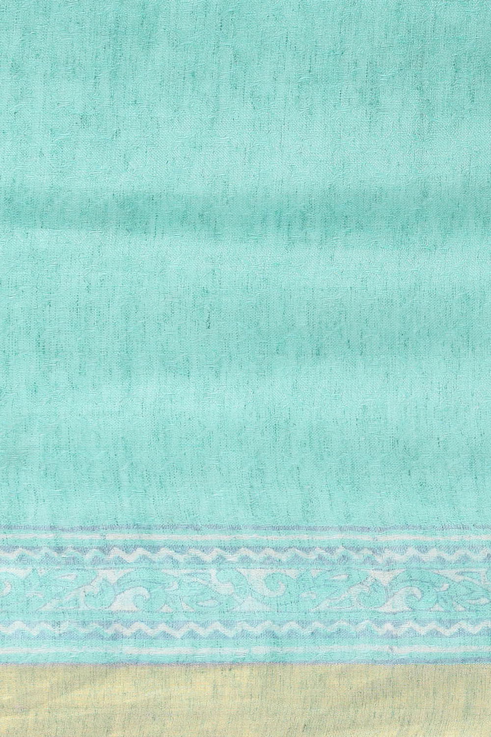Blue Pure Linen Printed Saree image number null