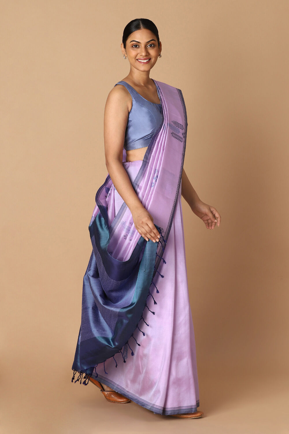 Light Violet Pure Silk South Saree image number null