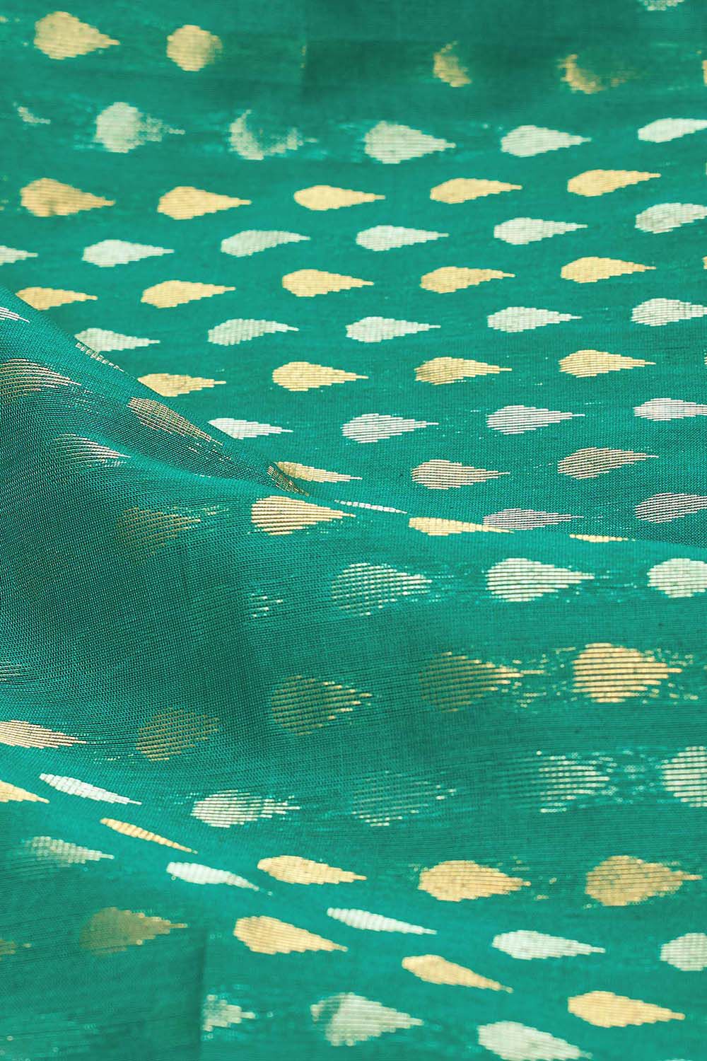 Blue Woven Pure Soft Silk Cotton Saree image number null