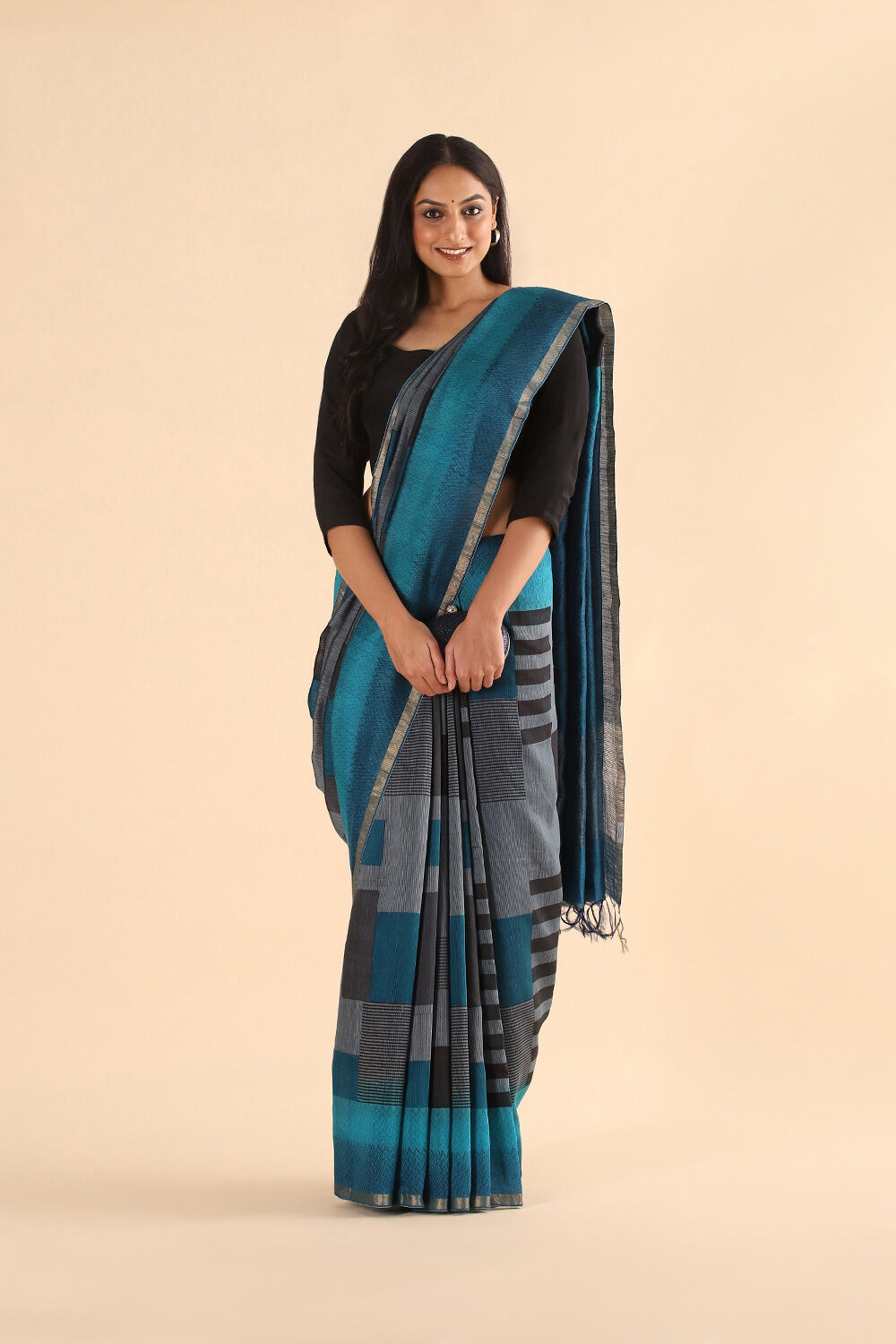 Beige Pure Tussar Vanya Printed Saree image number null