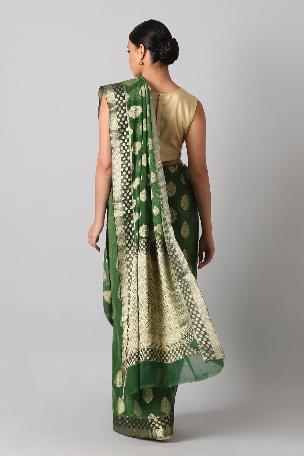 Green Viscose Georgette Banarasi Saree image number null