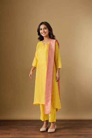 Yellow Viscose Woven Kurta Set thumbnail image number null