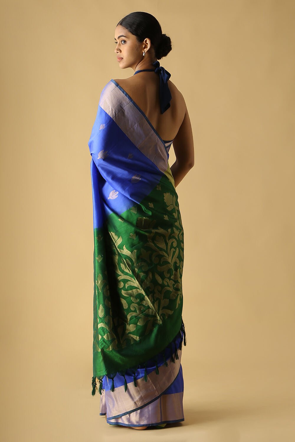 Blue Pure Silk South Saree image number null