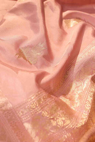 Light Pink Banarasi Inspired Design Silk Viscose Kadwa Saree thumbnail image number null