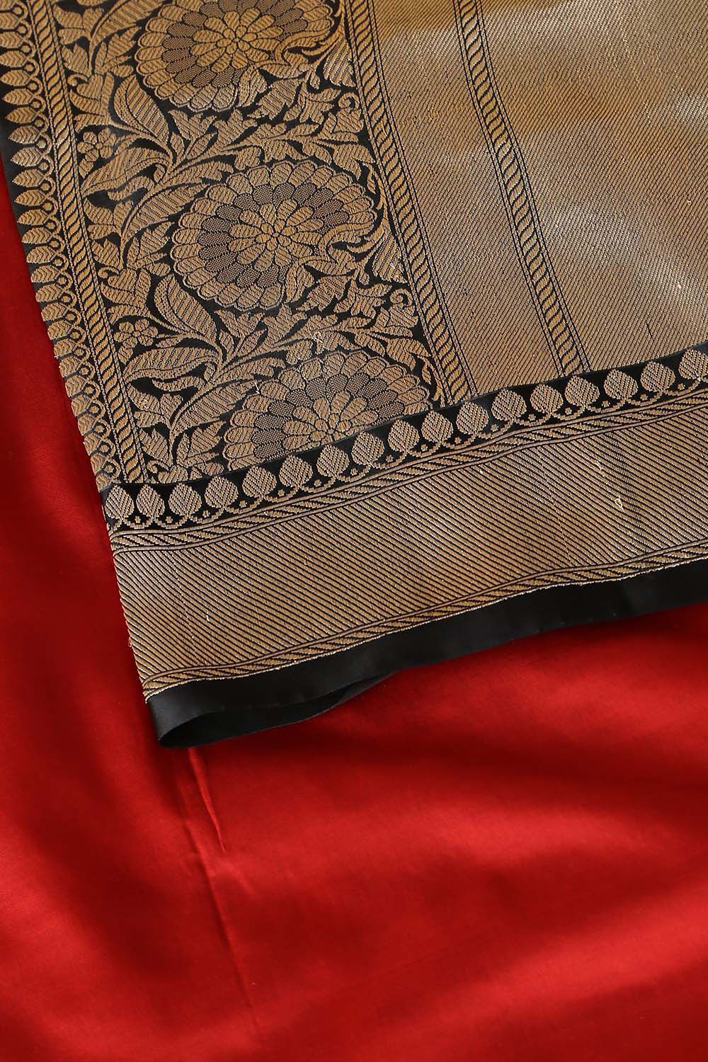 Red Pure Silk Banarasi Saree image number null