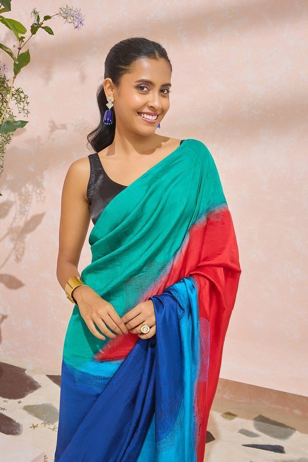 Multi Murshidabad Pure Silk Hand Painted Saree image number null