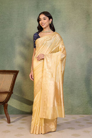 Beige Banarasi Inspired Design Silk Viscose Kadwa Saree thumbnail image number null
