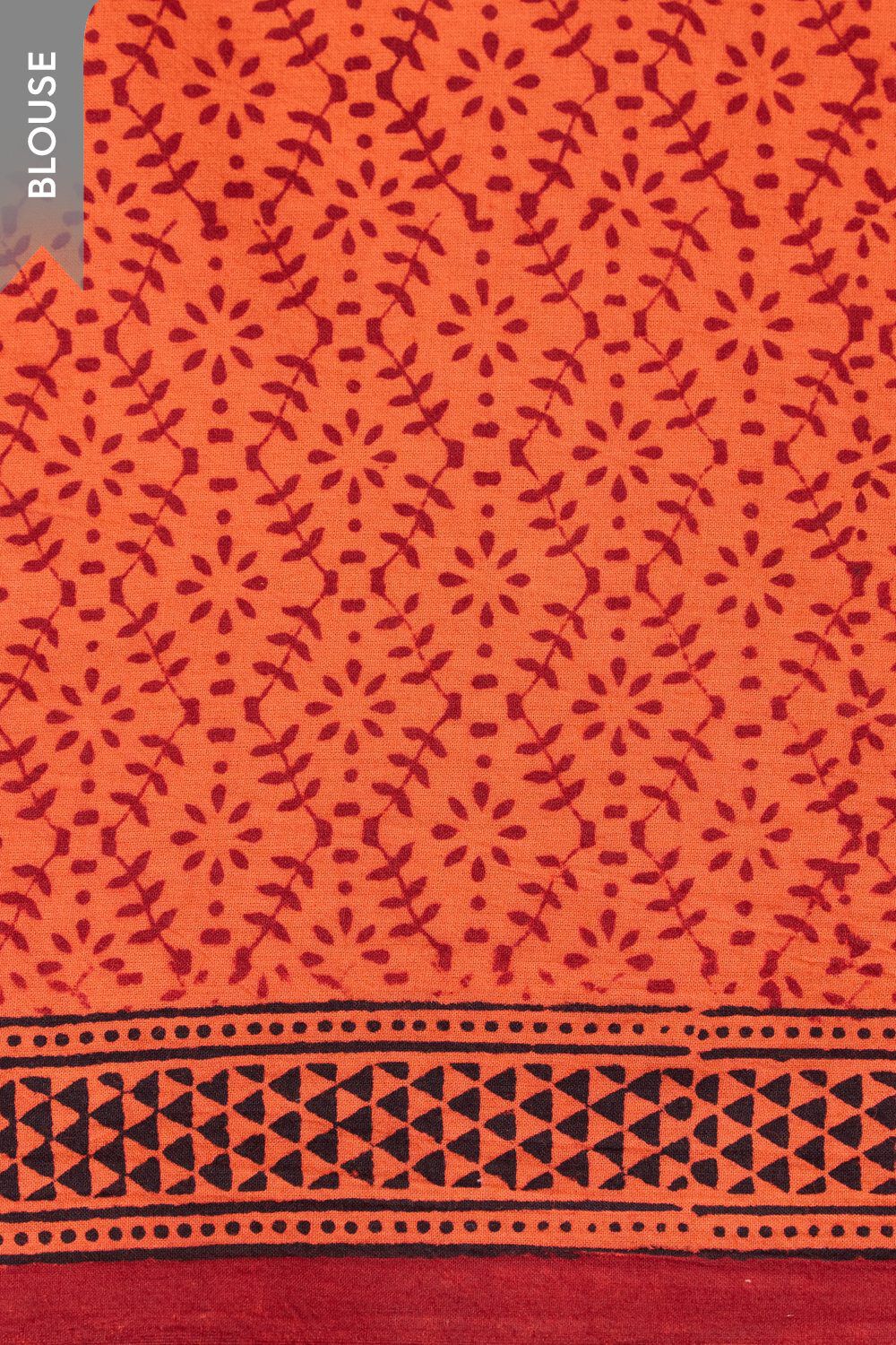 Red Bagh Block Printed Pure Cotton Saree image number null