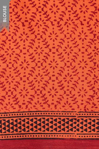 Red Bagh Block Printed Pure Cotton Saree thumbnail image number null