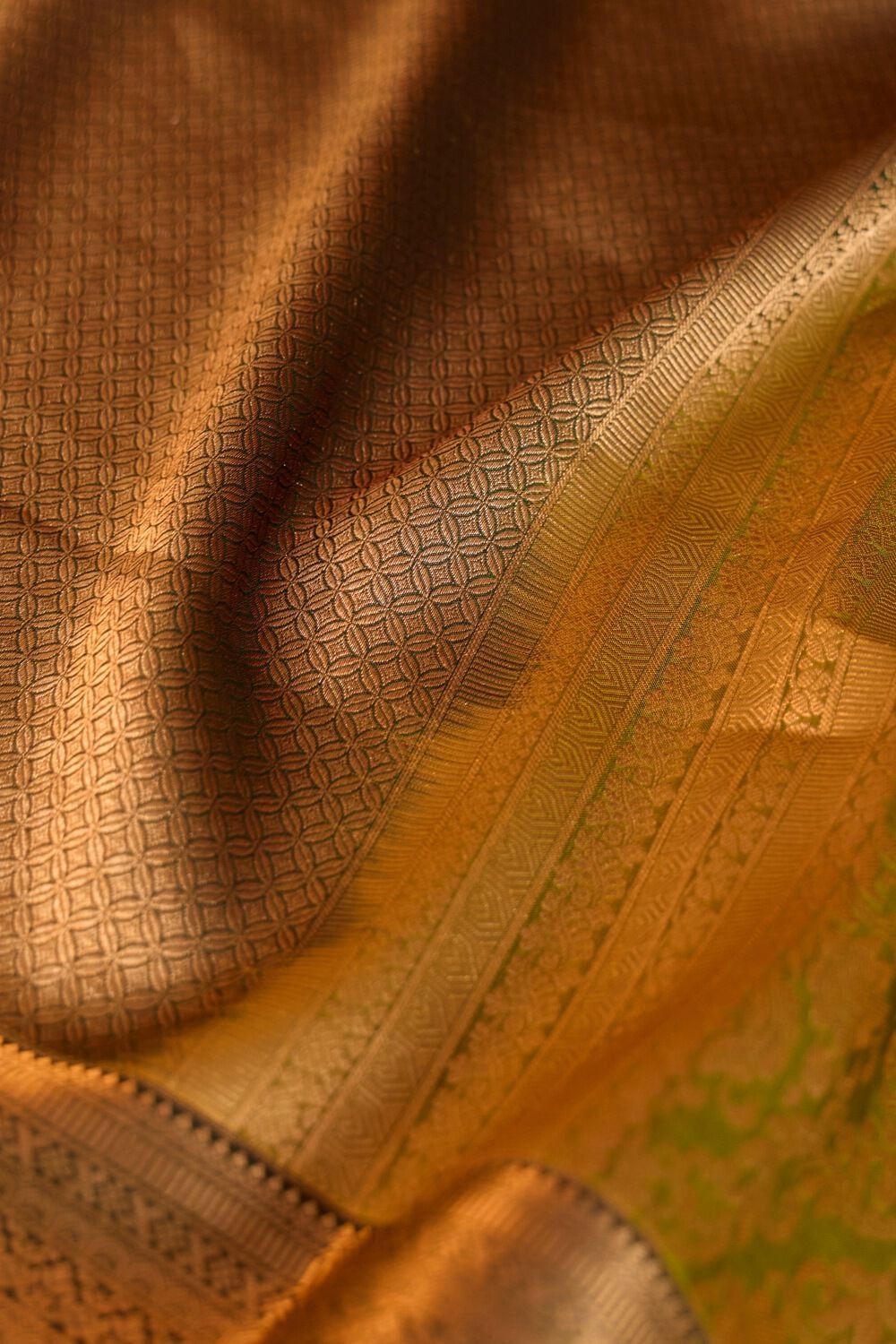 Light Green Woven Kanjeevaram Inspired Design Silk Viscose Saree image number null