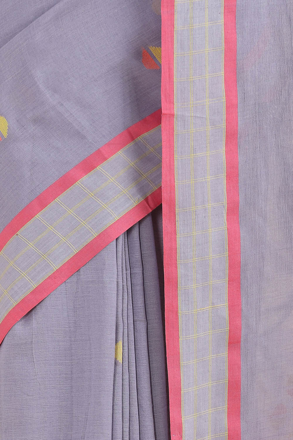 Grey Pure Cotton Jamdani Saree image number null