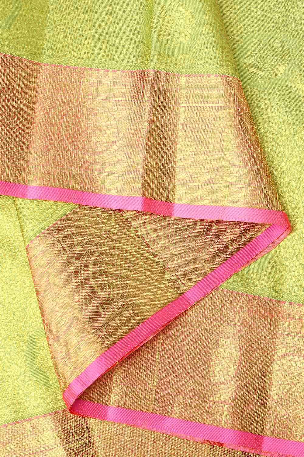 Light Green Pure Silk Kanjivaram Saree image number null