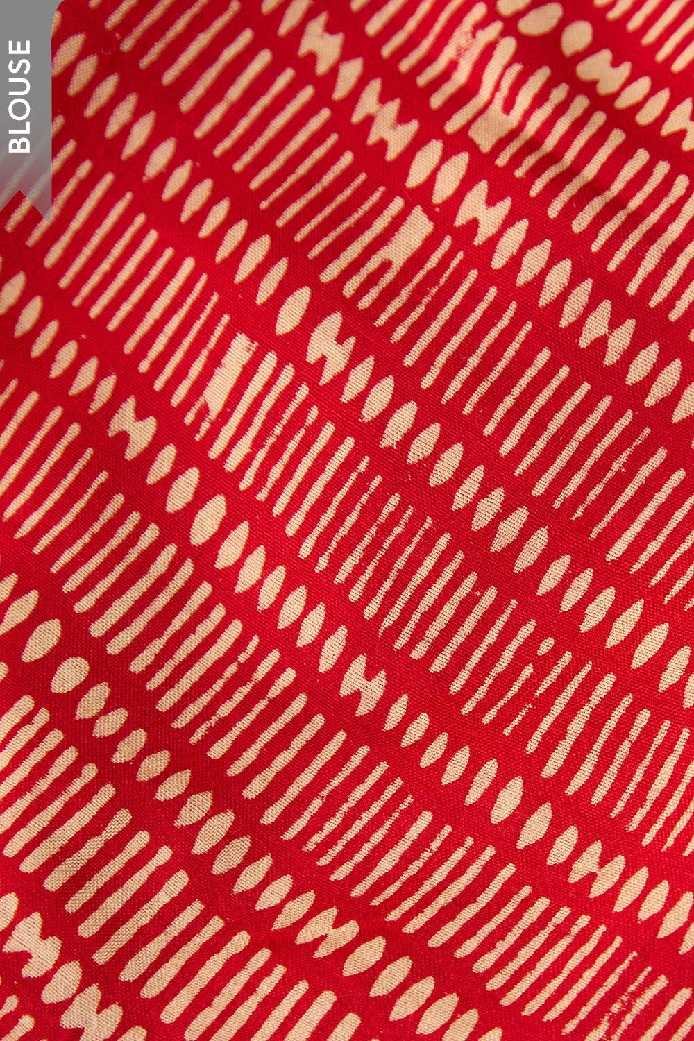 Red Pure Silk Hand Painted Saree image number null