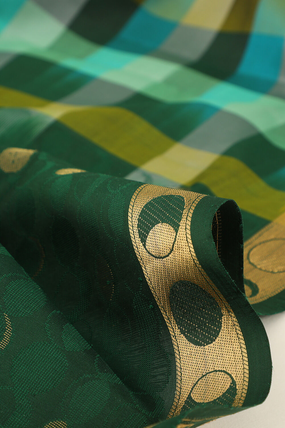 Green Pure Silk Woven South Saree image number null
