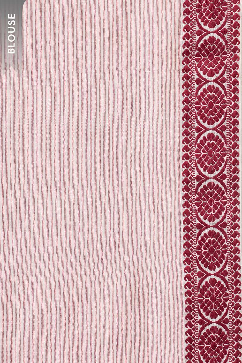 Off White Woven Pure Cotton Bengal Saree image number null
