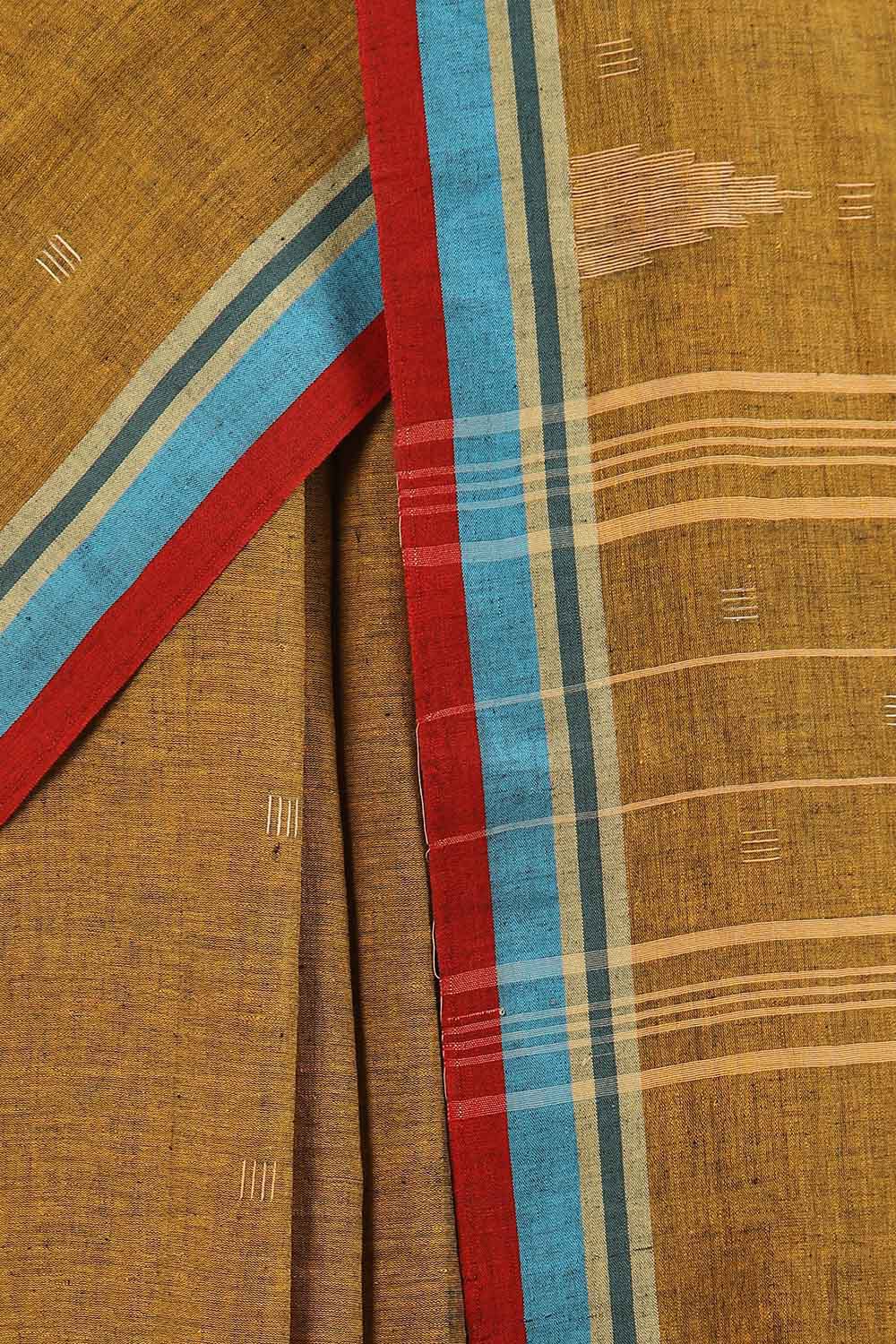 Green Pure Khadi Cotton Jamdani Saree image number null
