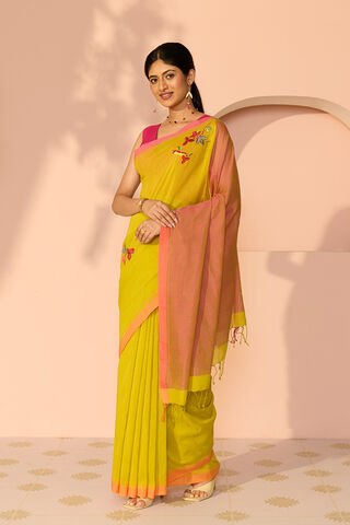 Light Green Bengal Pure Cotton Embroidered Saree thumbnail image number null