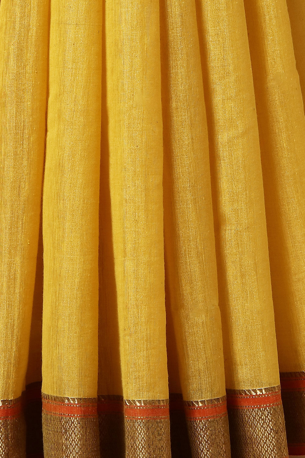 Yellow Pure Khadi Pure Silk Cotton Maheswari Saree image number null