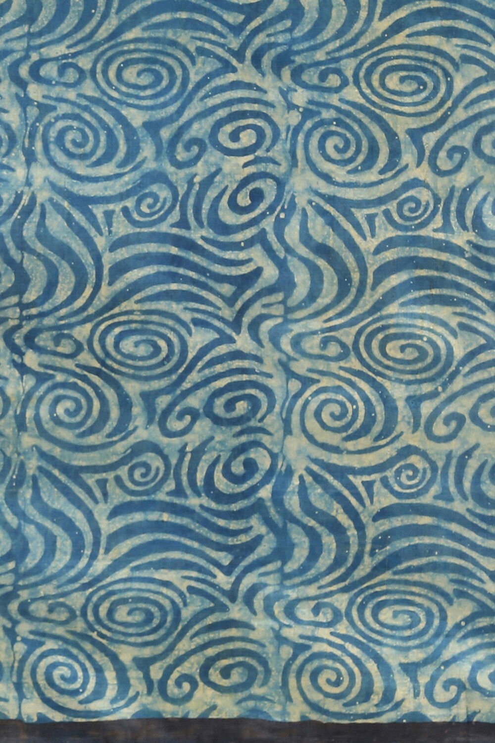 Blue Ajrakh Hand Blockprinted Pure Silk Saree image number null