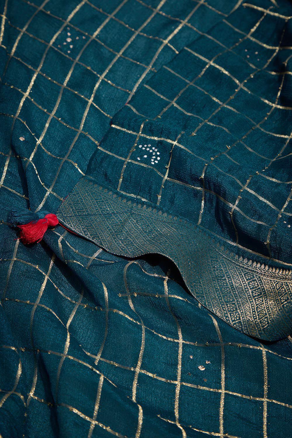 Dark Blue Viscose Brocade Unstitched Suit Set image number null