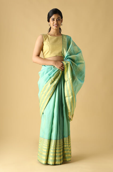Light Blue Pure Silk Kanjivaram Saree