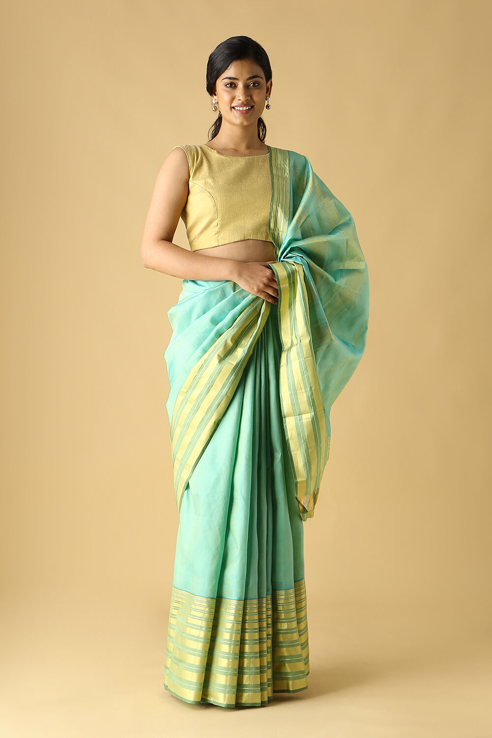Light Blue Pure Silk Kanjivaram Saree image number null