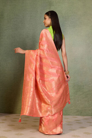 Light Pink Woven Pure Viscose Saree thumbnail image number null
