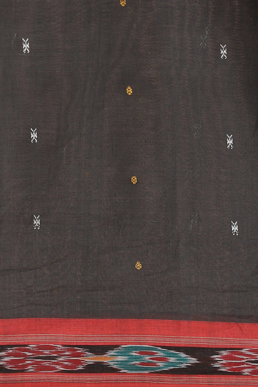 Black Pure Cotton Sambalpuri Ikat Saree image number null