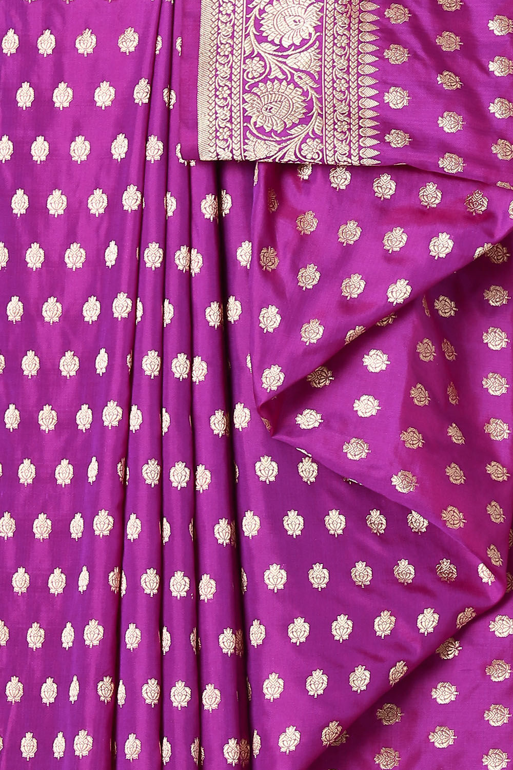 Purple Pure Silk Banarasi Saree image number null