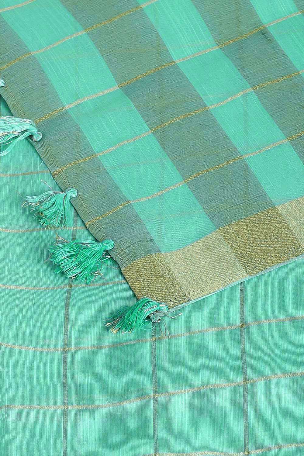 Light Pure Green Embroidered Saree image number null