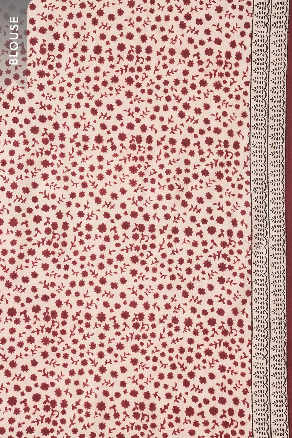 White Bagh Block Printed Pure Cotton Saree image number null